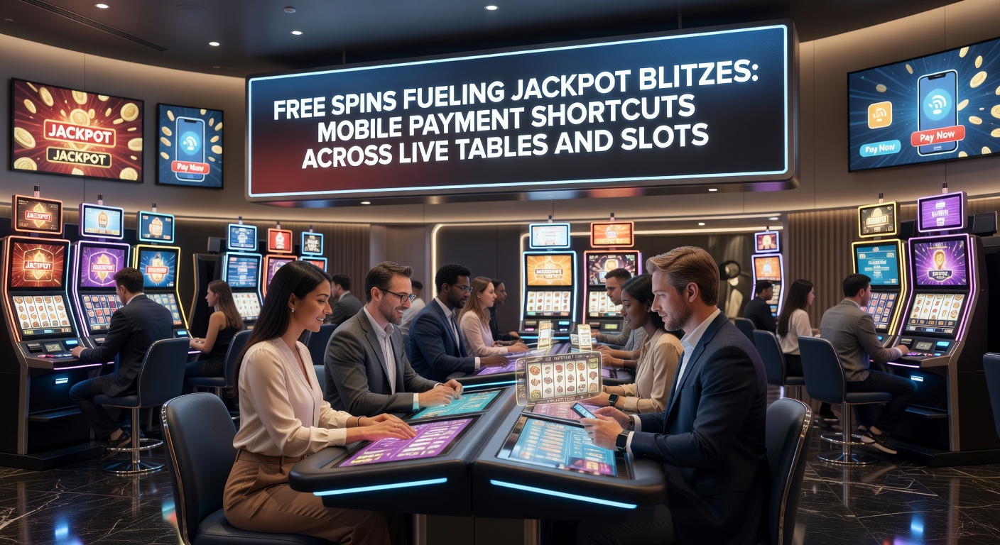 Live-Tisch mit Dealer und Slot-Overlay auf Smartphone, umgeben von Zahlungssymbolen wie Apple Pay und Jackpot-Indikatoren